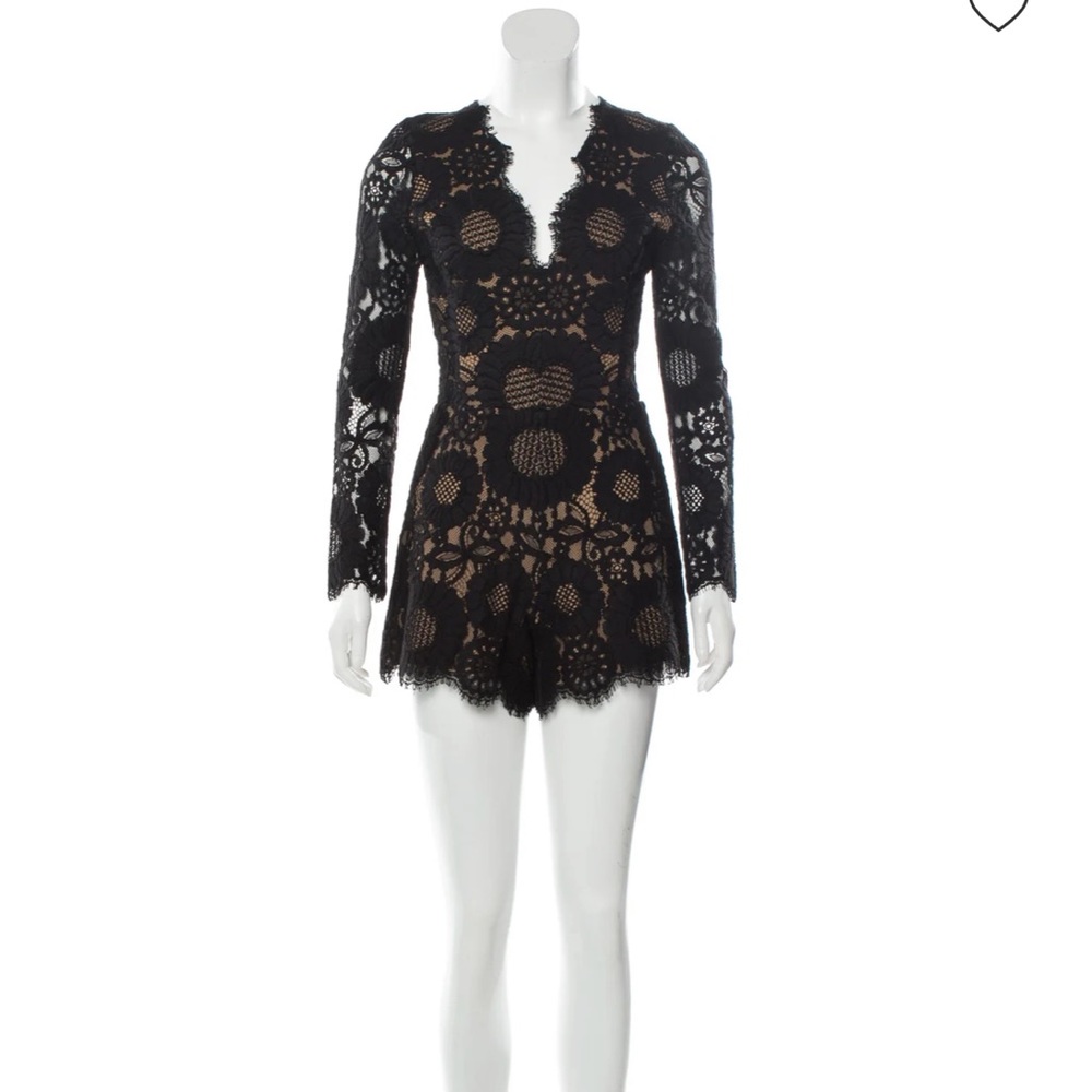 Alexis black laced detailed romper